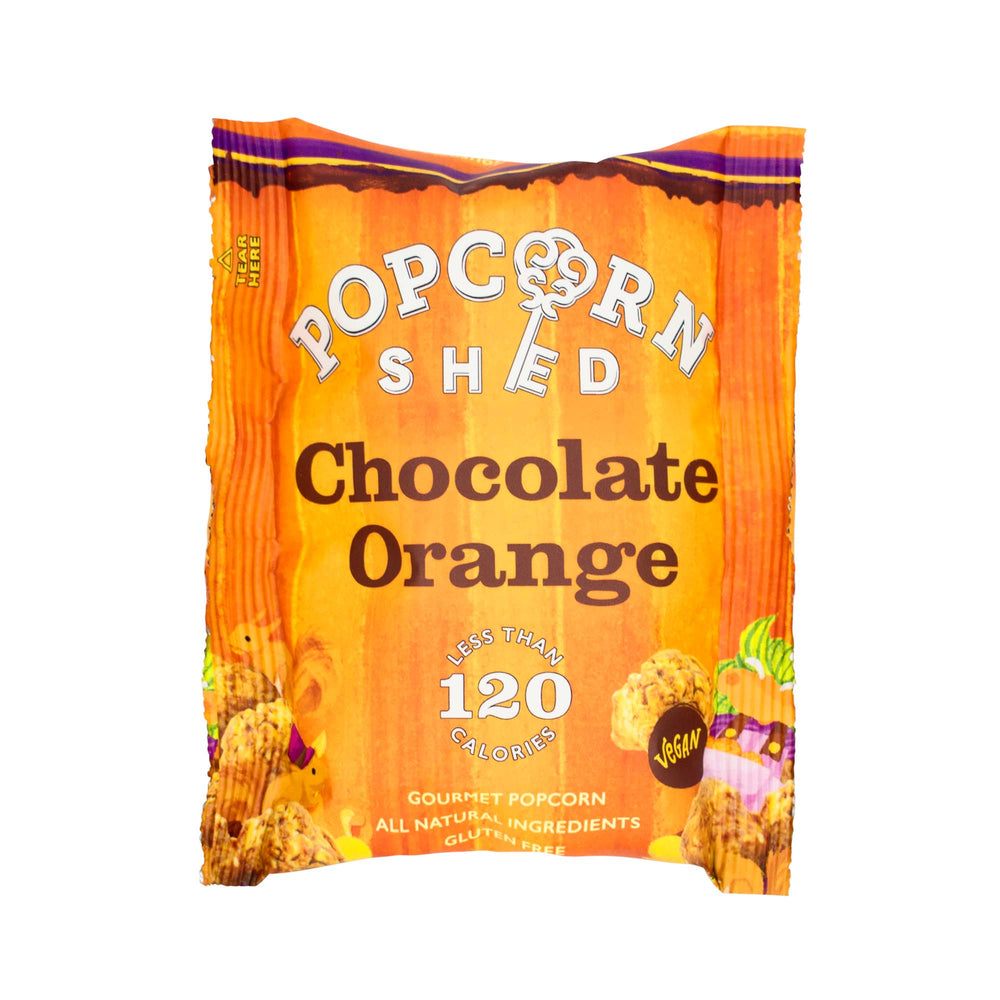 Chocolate Orange Popcorn Snack Packs | 16 Pack