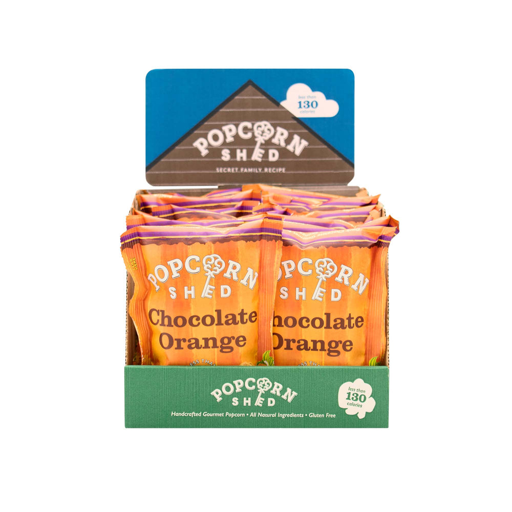 Chocolate Orange Popcorn Snack Packs | 16 Pack