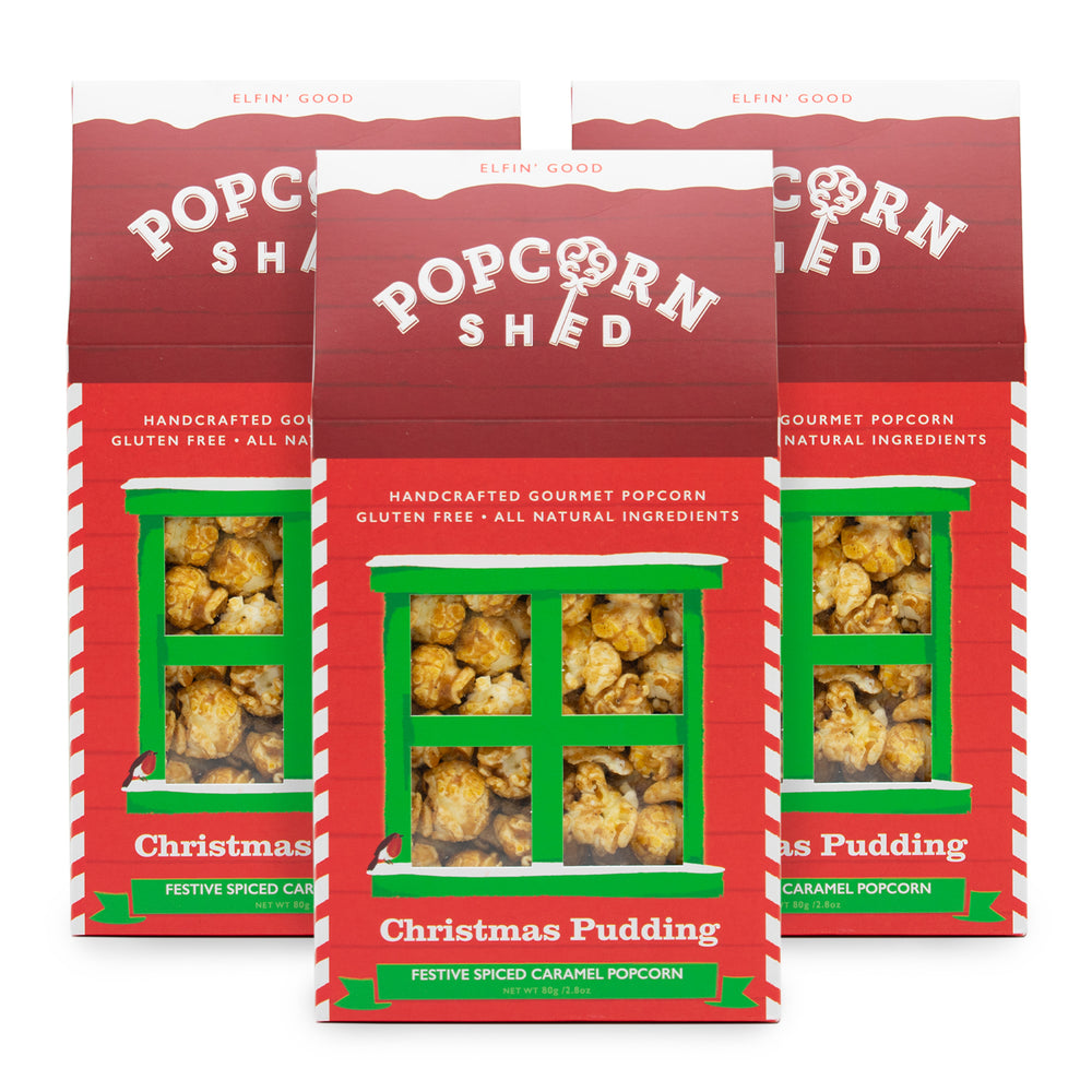 Christmas Pudding Popcorn Shed
