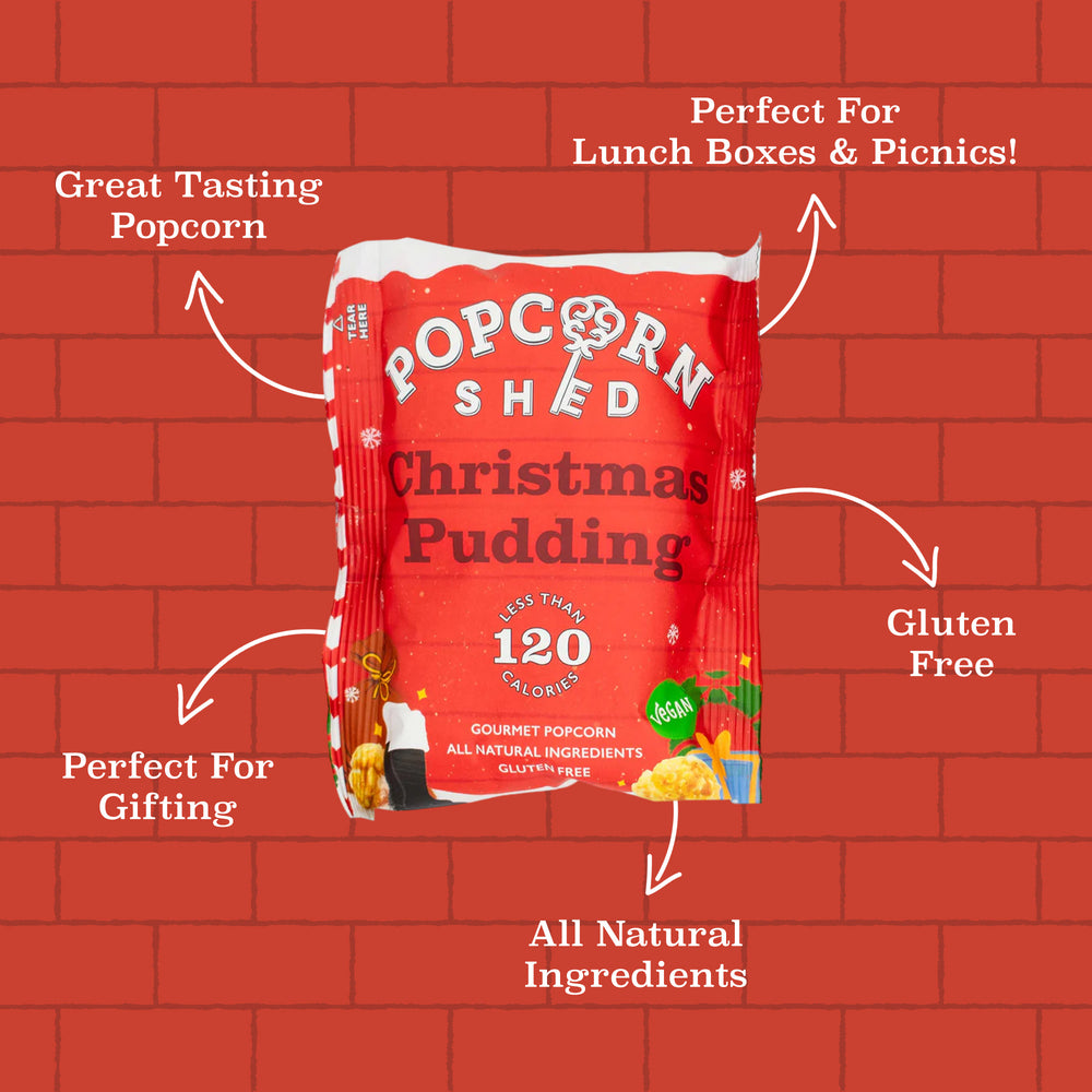 Christmas Pudding Popcorn Snack Pack