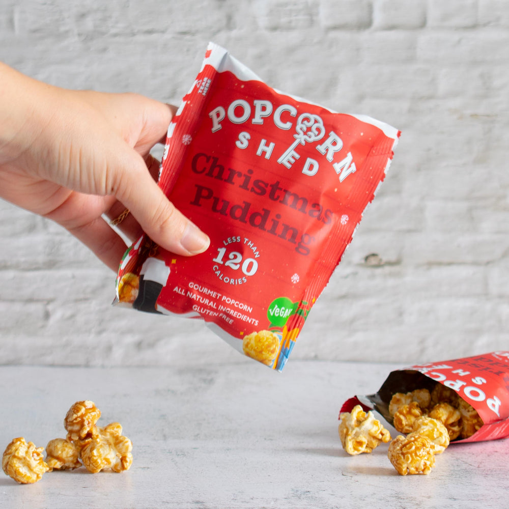 Christmas Pudding Popcorn Snack Packs | 16 Pack