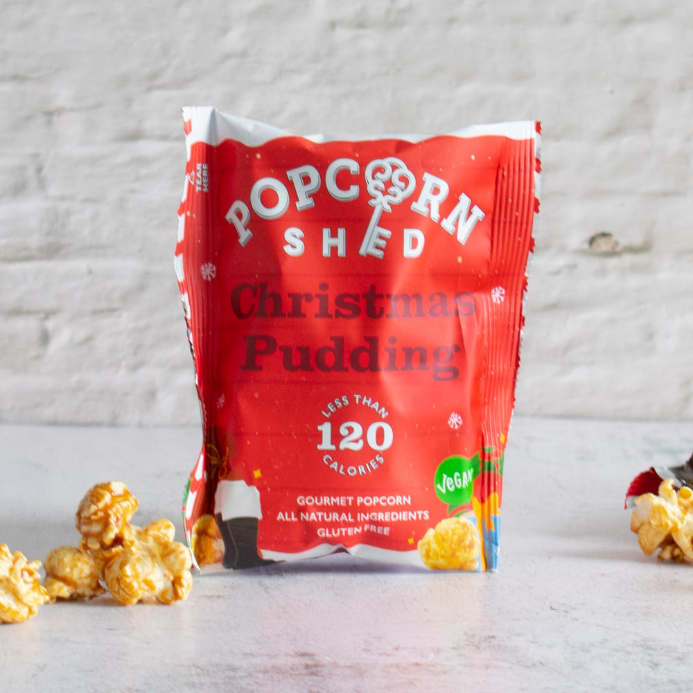 Christmas Pudding Popcorn Snack Packs | 16 Pack