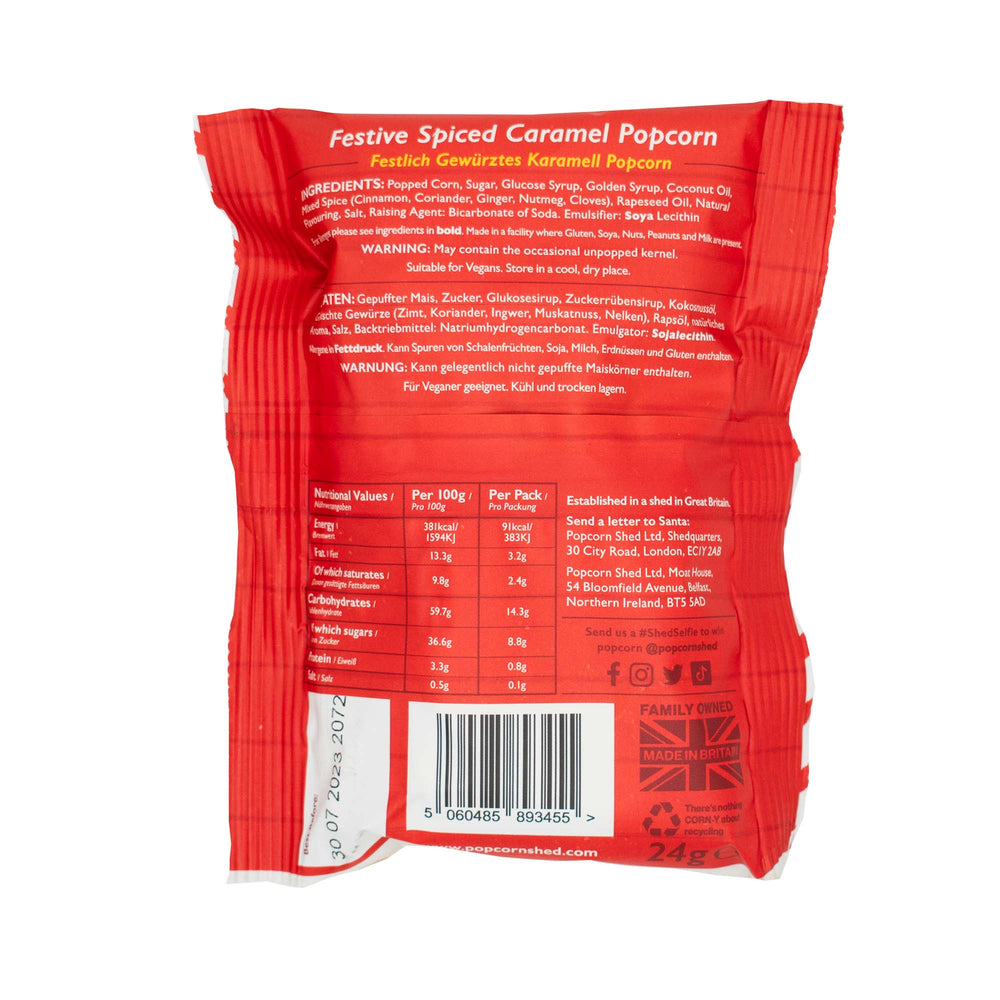 Christmas Pudding Popcorn Snack Packs | 16 Pack