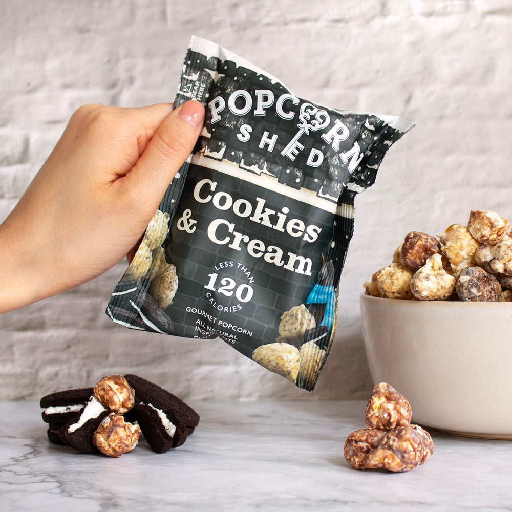 Cookies and Cream Popcorn Snack Packs | 16 Pack | Gluten-Free
