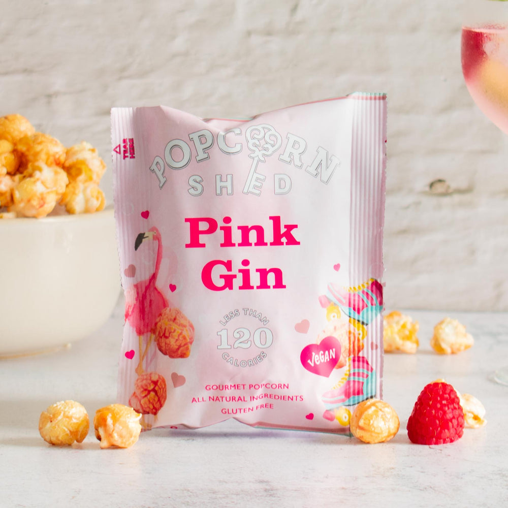 Pink Gin Popcorn Snack Packs | 16 Pack