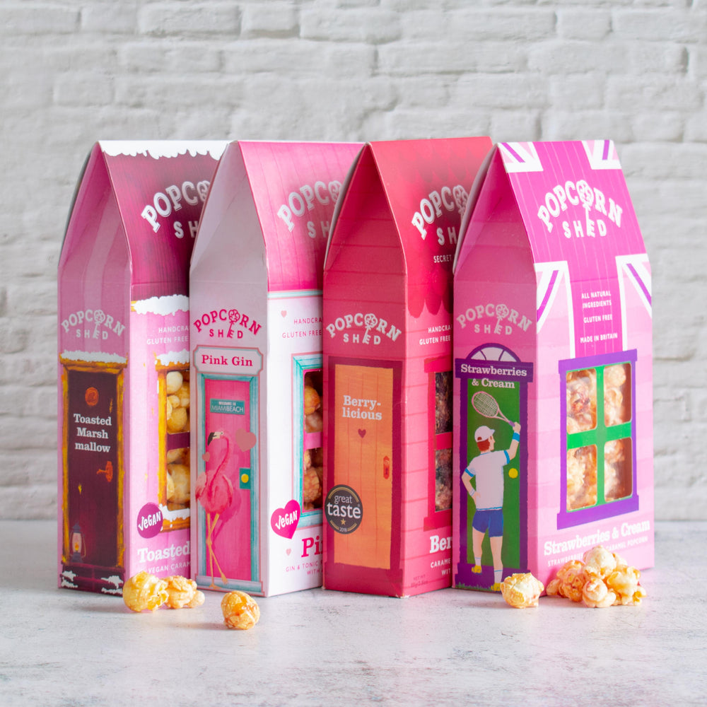 Pink Gourmet Popcorn Bundle - 4 Popcorn Sheds