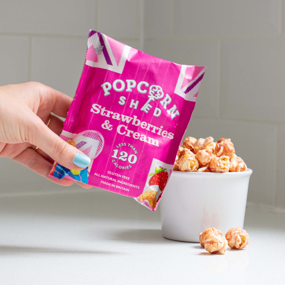 Strawberries & Cream Popcorn Snack Packs | 16 Pack
