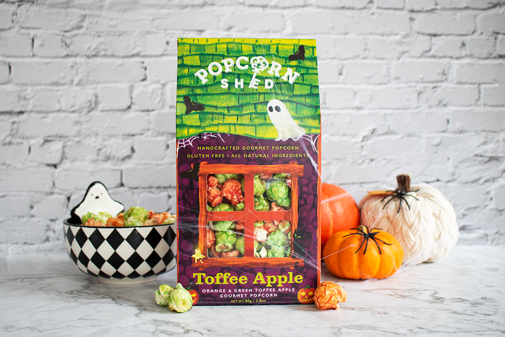 Halloween Toffee Apple Popcorn Shed